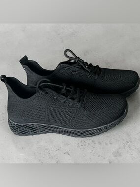 Bernal All-Black Knit Athletic Walking Sneakers
